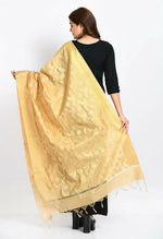Thumbnail for Mominos Fashion Moeza Women's Banarsi Silk Floral Woven Design Golden Dupatta - Distacart