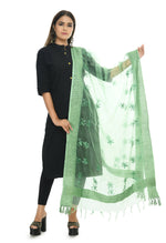 Thumbnail for Mominos Fashion Moeza Orgenza Pista Green Chikan Work Dupatta - Distacart