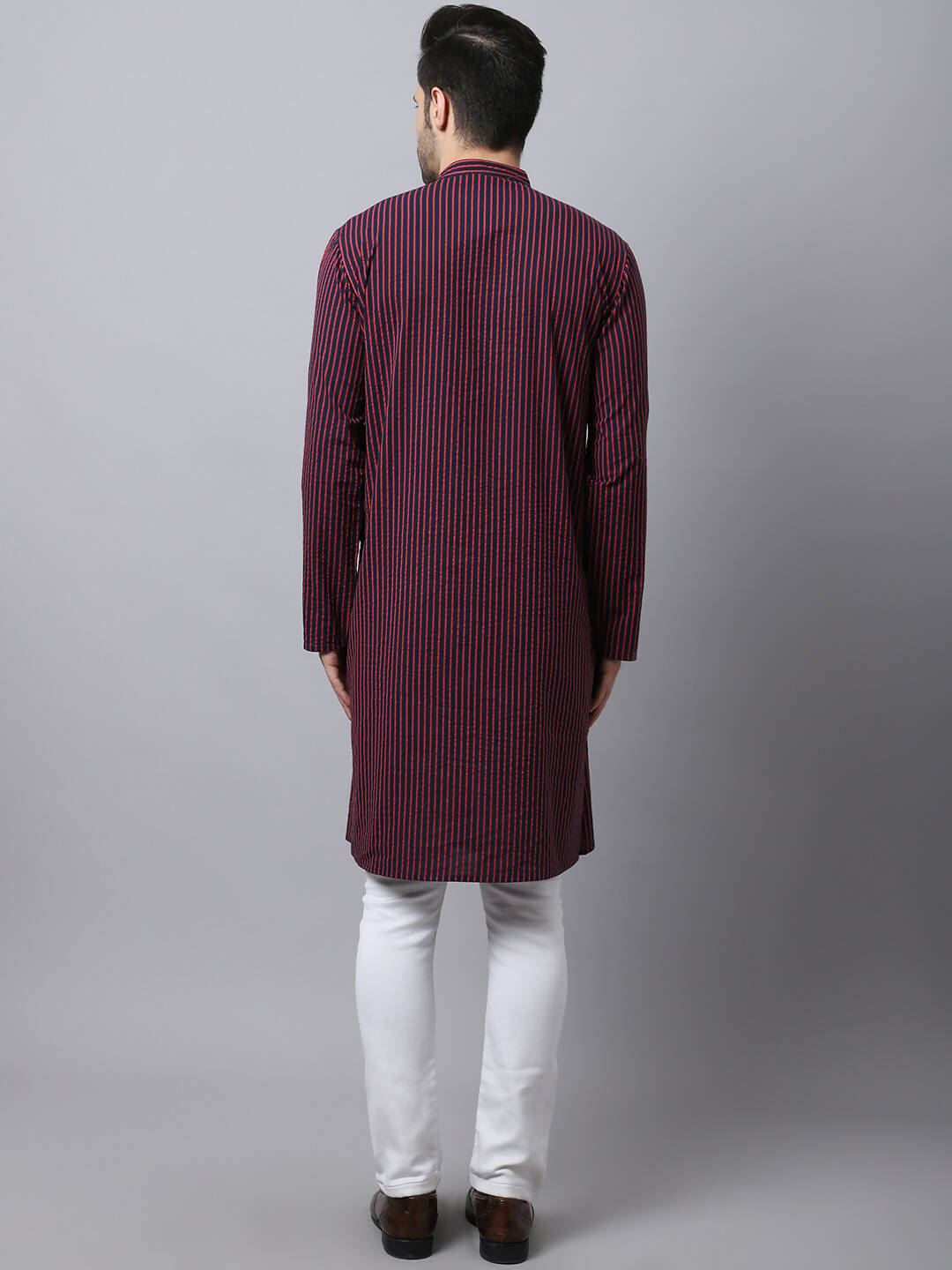 Even Apparels Black Pure Cotton Men's Kurta With Band Collar - Distacart