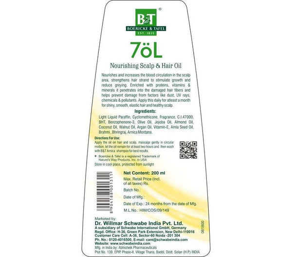 Boericke & Tafel 7oL Nourishing Scalp & Hair Oil - Distacart
