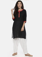 Thumbnail for Souchii White Solid Loose-Fit Patiala - Distacart