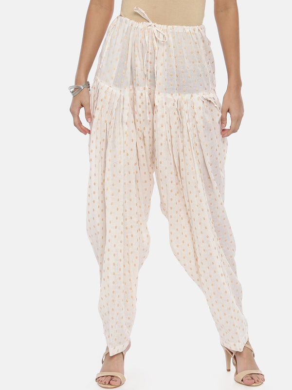 Souchii White Woven Design Patiala - Distacart