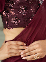 Thumbnail for Tikhi Imli Solid Satin Saree - Distacart