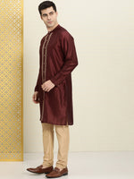 Thumbnail for House of Pataudi Men Embroidered Jashn Kurta - Distacart
