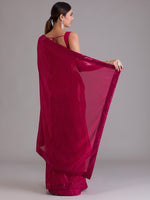 Thumbnail for Koskii Maroon Embellished Sequinned Saree - Distacart