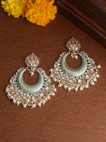 Thumbnail for Shoshaa Sea Green & Gold-Plated Classic Chandbalis - Distacart