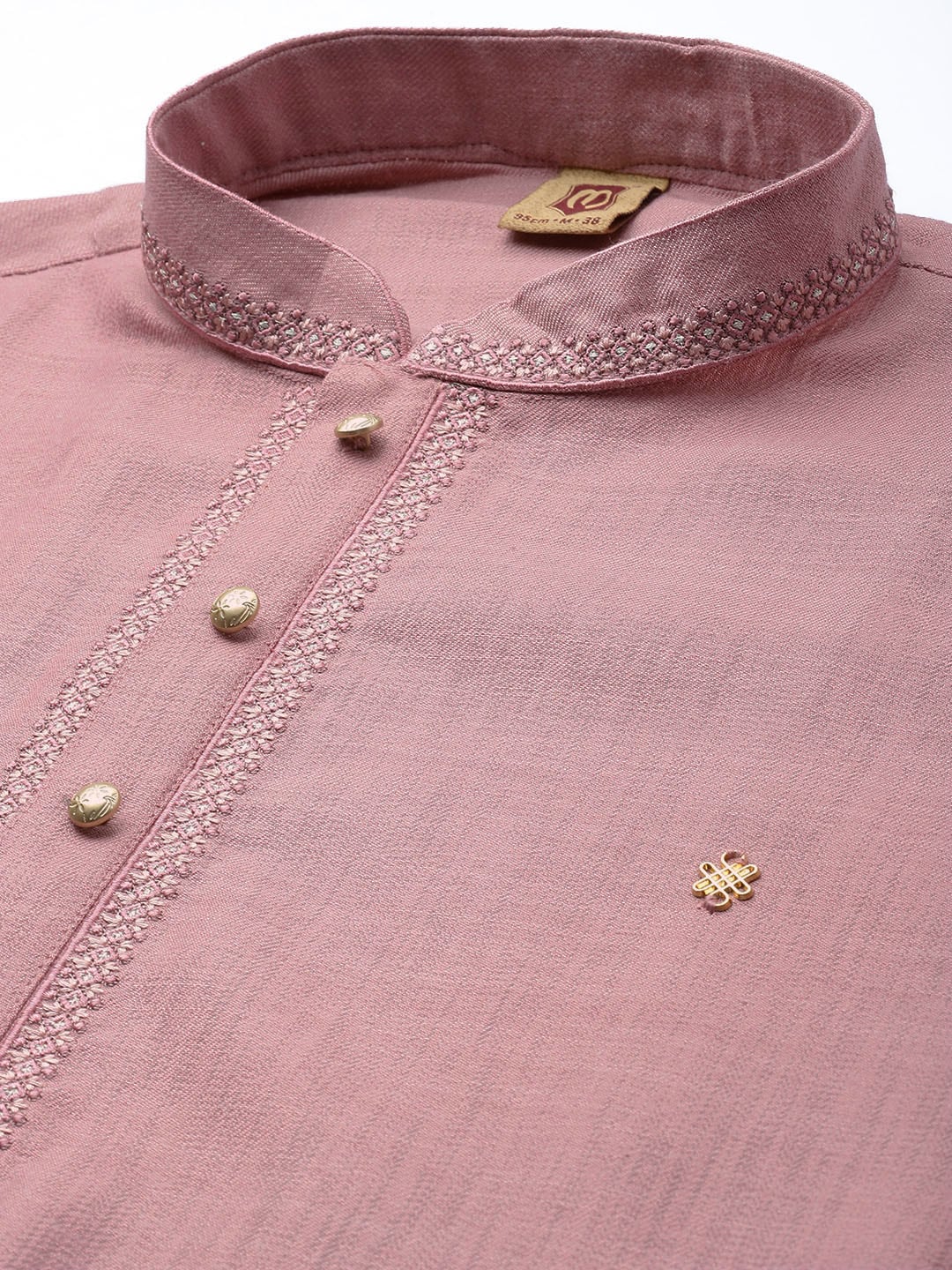 Manyavar Men Pink Solid Kurta with Pyjamas - Distacart
