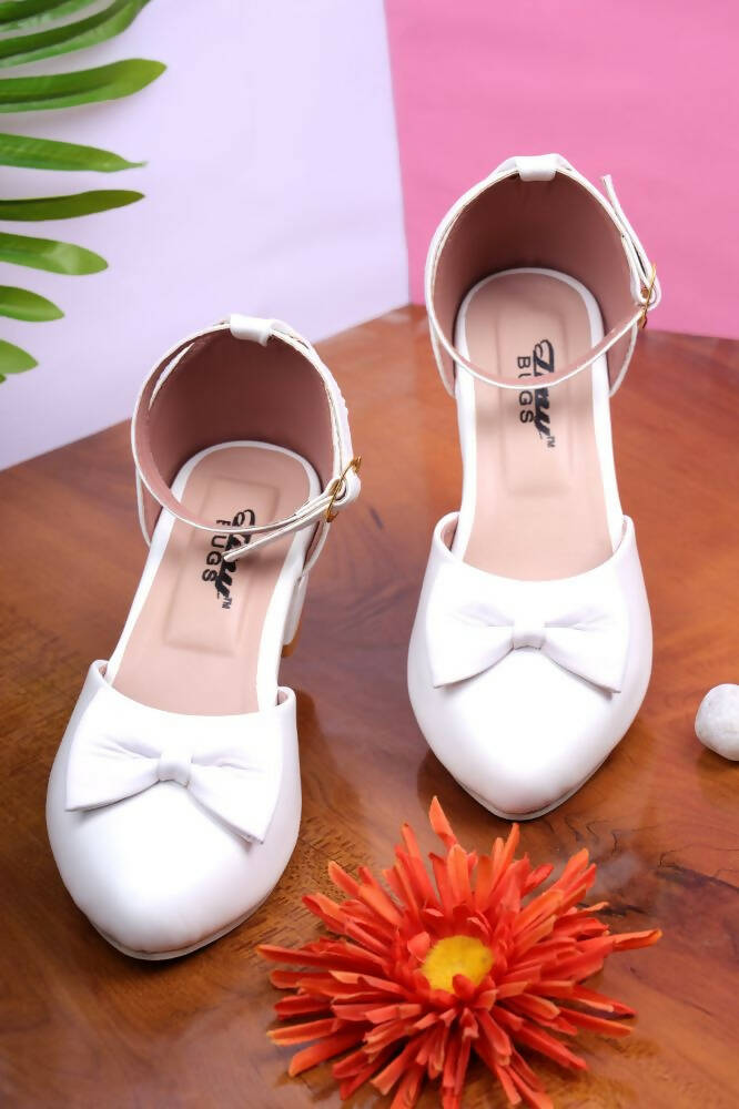 Tiny Bugs Girls Bow Embellished Ballerinas - White - Distacart