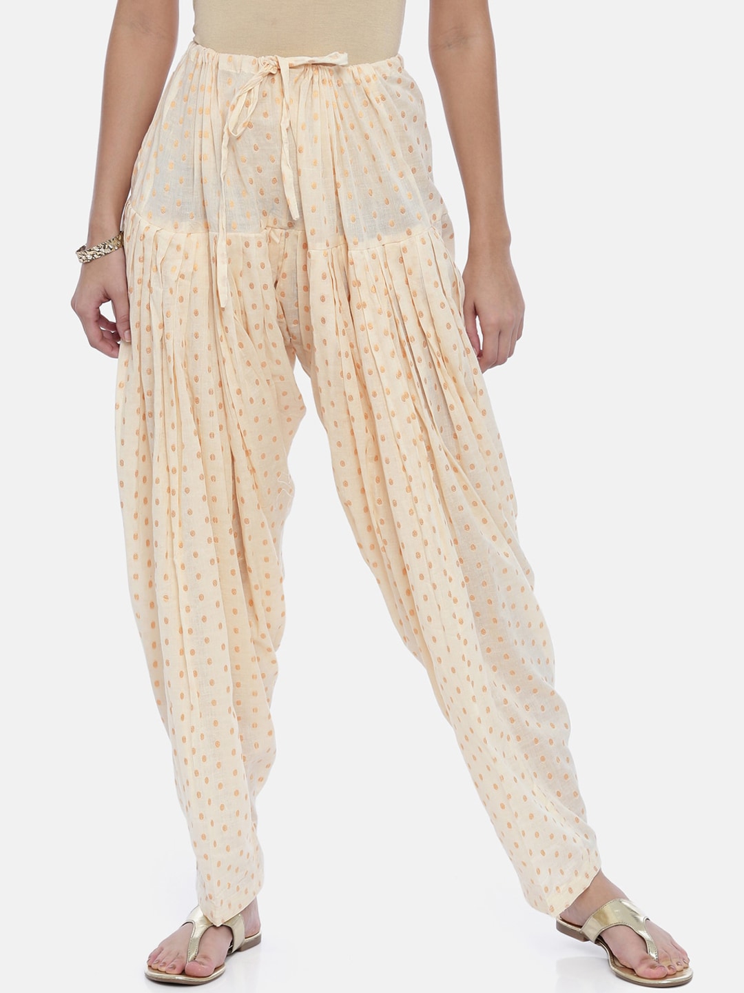 Souchii Beige Woven Design Patiala - Distacart