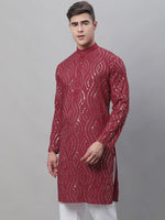 Thumbnail for Sojanya Ethnic Motifs Embroidered Sequinned Pure Cotton Kurta - Distacart