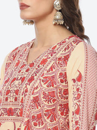 Thumbnail for Biba Women Floral Printed V-Neck Kurta With Leggings With Dupatta - Distacart