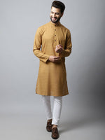 Thumbnail for Even Apparels Brown Color Pure Cotton Men's Kurta With Band Collar (SLD1177) - Distacart