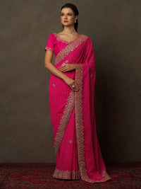 Thumbnail for Saree Mall Bandhani Embroidered Pure Georgette Bandhani Sarees - Distacart