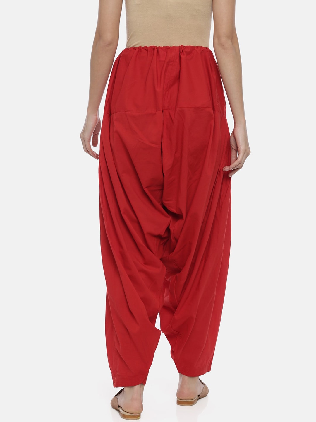 Souchii Red Solid Regular-Fit High-Rise Patiala - Distacart