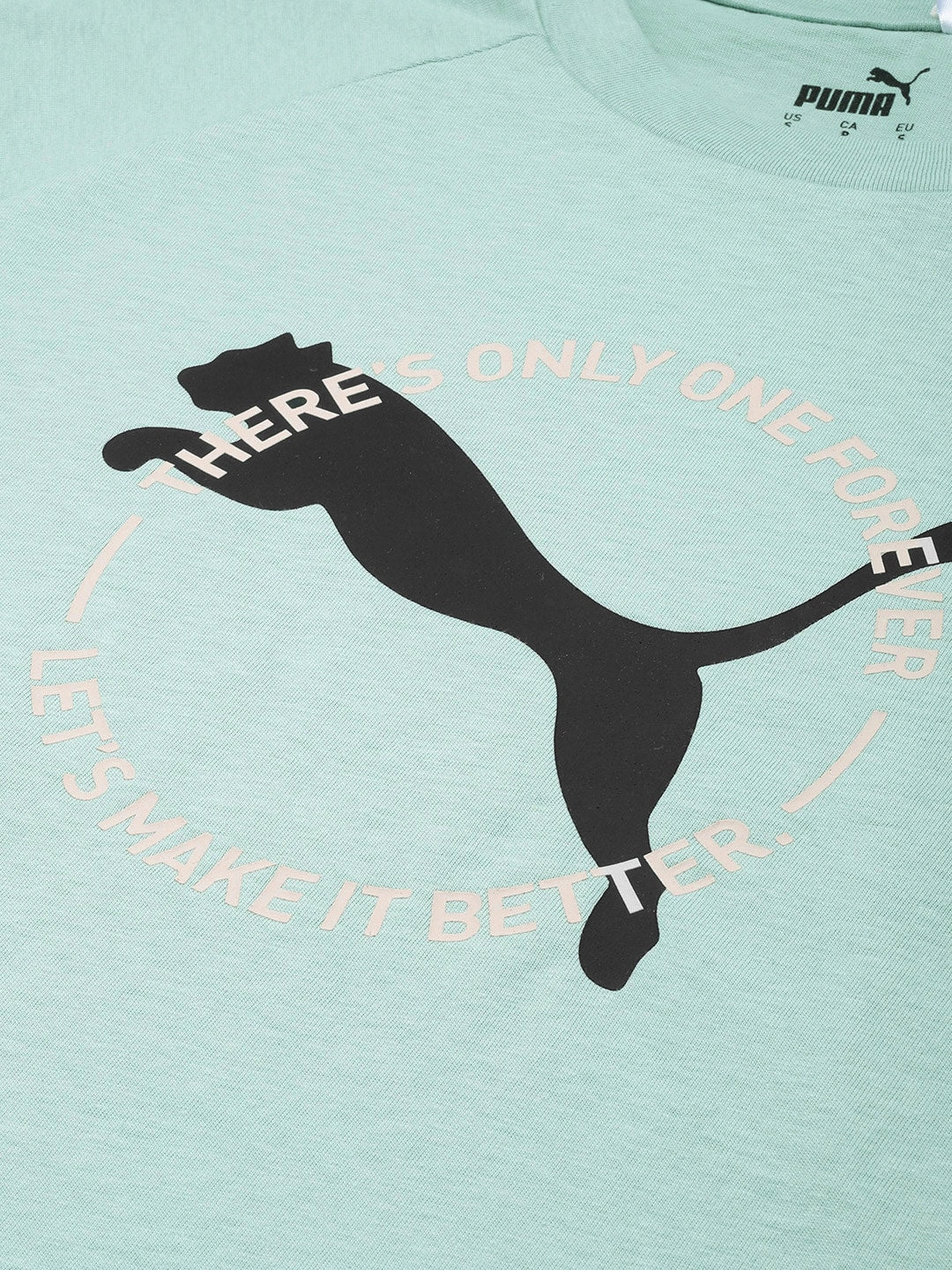 Puma Pure Cotton Relaxed Fit Brand Logo Printed Raglan Sleeves Outdoor T-shirt - Distacart