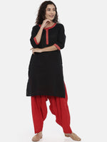 Thumbnail for Souchii Red Solid Regular-Fit High-Rise Patiala - Distacart