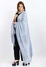 Thumbnail for Mominos Fashion Moeza Women's Linen Cotton Silver Border Grey Dupatta - Distacart