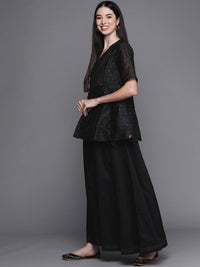 Thumbnail for Biba Women Black Embellished Kurti with Palazzos - Distacart