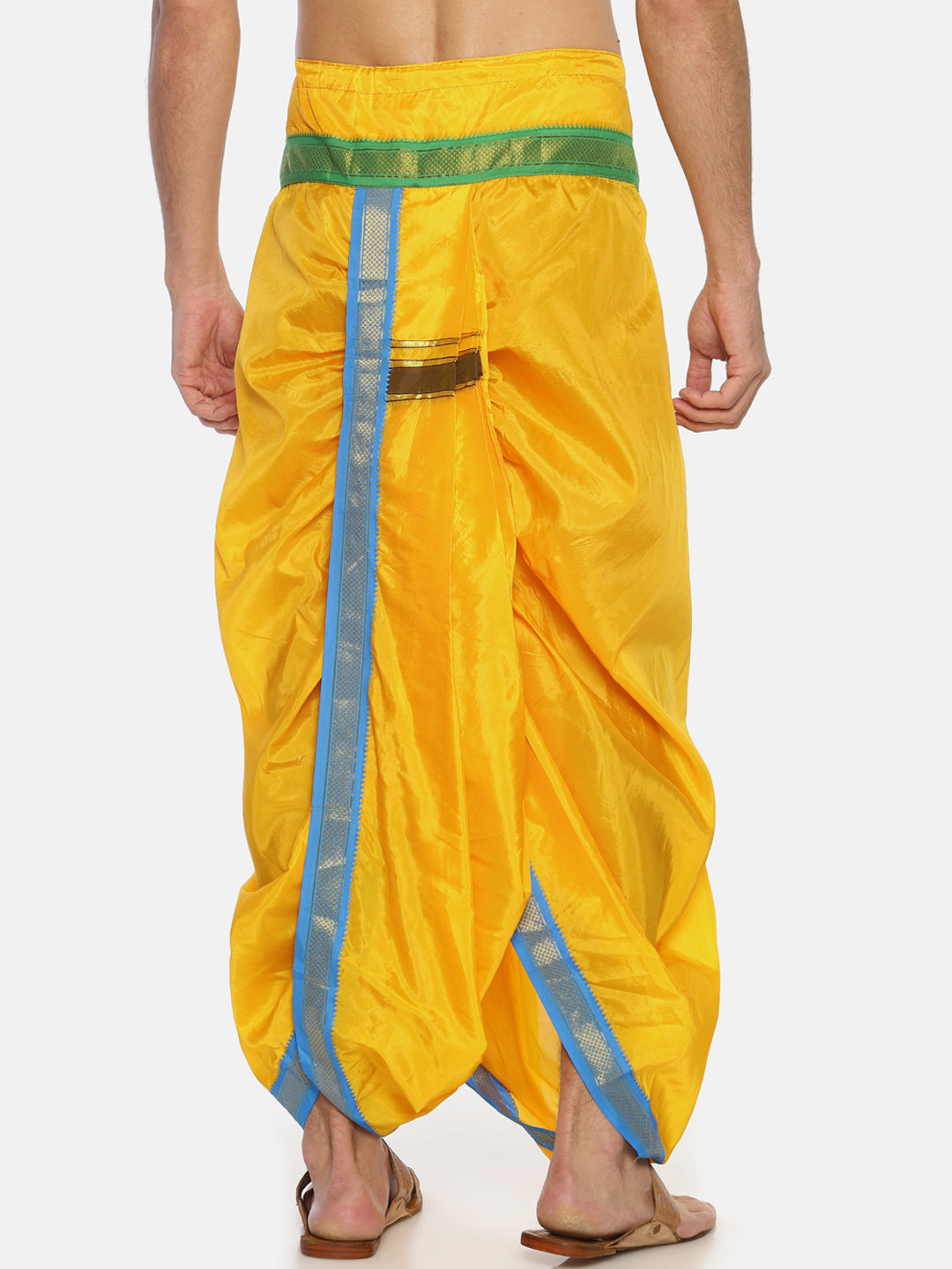 Sethukrishna Yellow Solid Double Layer Readymade Dhoti Pant - Distacart