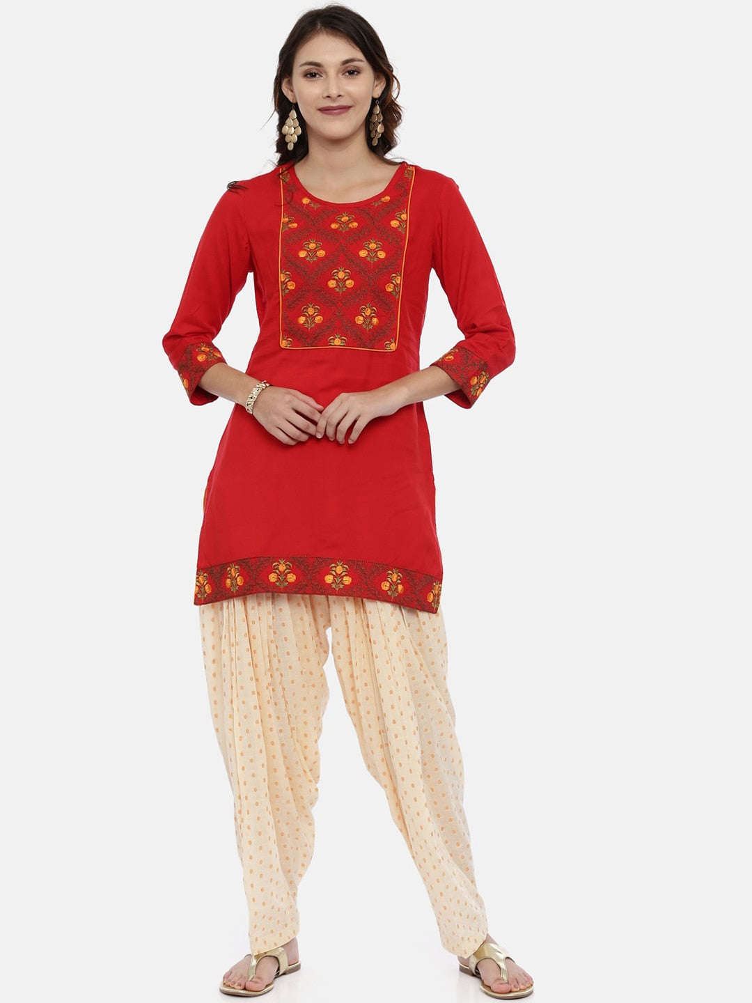 Souchii Beige Woven Design Patiala - Distacart