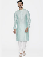 Thumbnail for Manyavar Men Blue Woven Design Kurta with Churidar - Distacart
