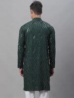 Thumbnail for Sojanya Band Collar Sequined Pure Cotton Kurta - Distacart