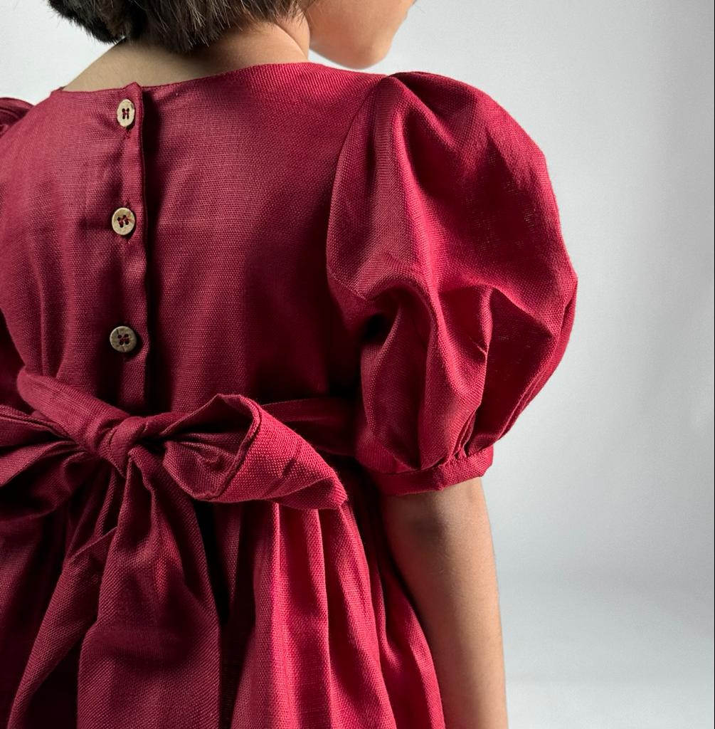 ArthLife Maroon Wreath Partywear Dress - Distacart
