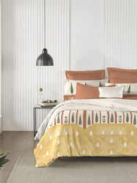 Thumbnail for MYTRIDENT Road To Jaipur Brown Cotton 210 TC King Bedsheet & 2 Pillow Covers - Distacart
