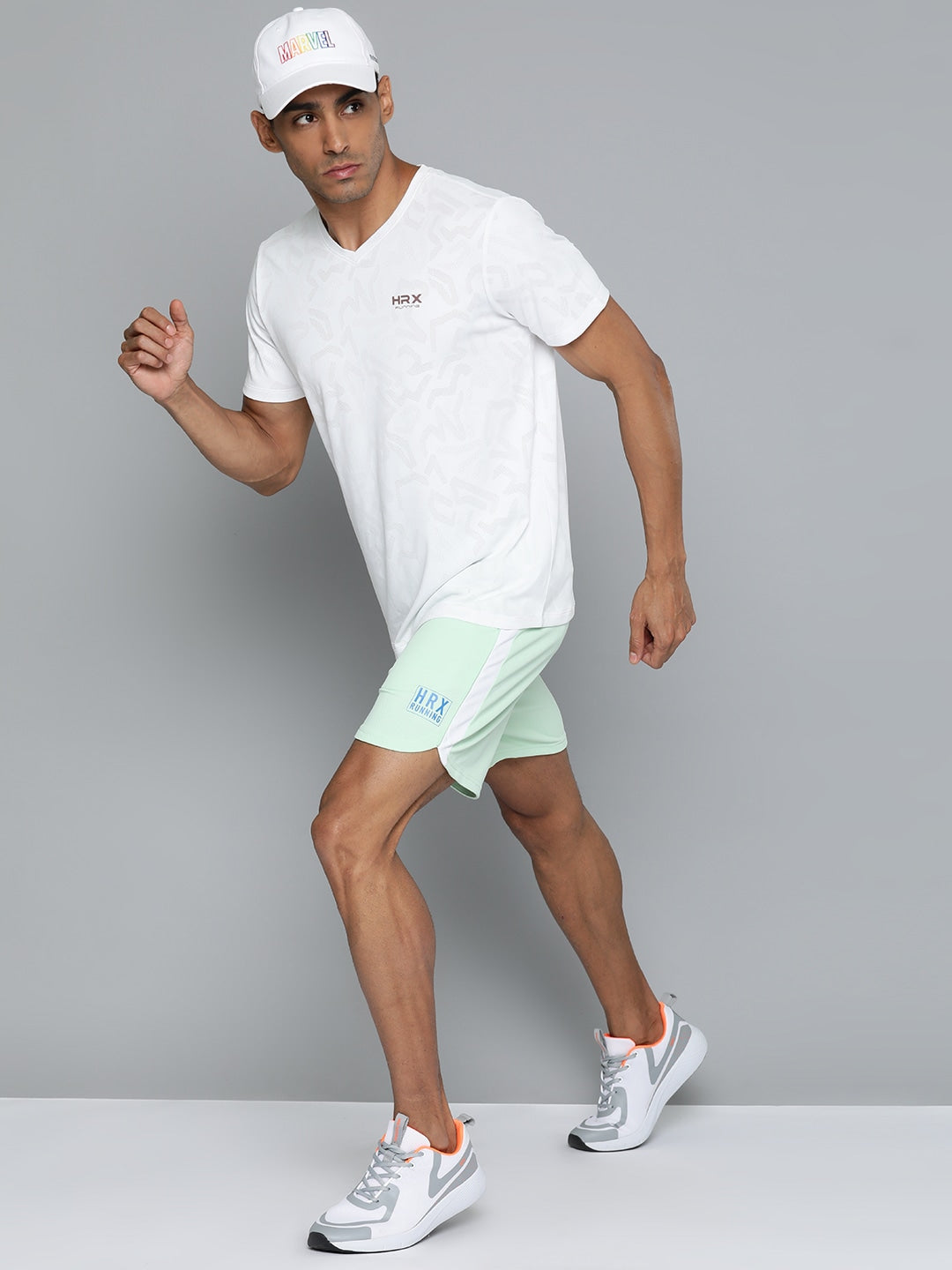 HRX by Hrithik Roshan Men Brand Logo Printed V-Neck Rapid-Dry Sports T-shirt - Distacart