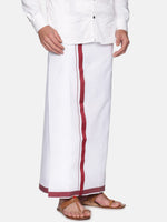 Thumbnail for Sethukrishna Men White Solid Dhoti - Distacart