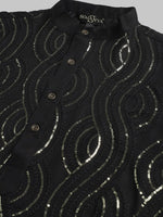 Thumbnail for Sojanya Sequined Mandarin Collar Pure Cotton Kurta - Distacart