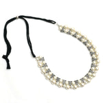 Thumbnail for Mominos Fashion Johar Kamal Silver-Plated Brass Finish Pearls Work Choker For Women (White) - Distacart