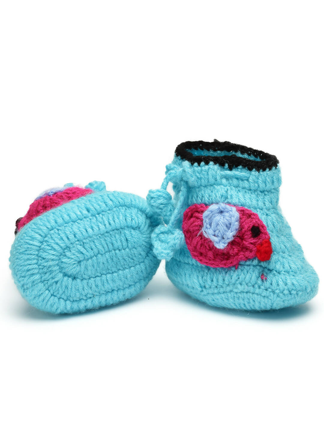 Chutput Kids Woollen Hand Knitted Bird Detailed Booties - Blue - Distacart