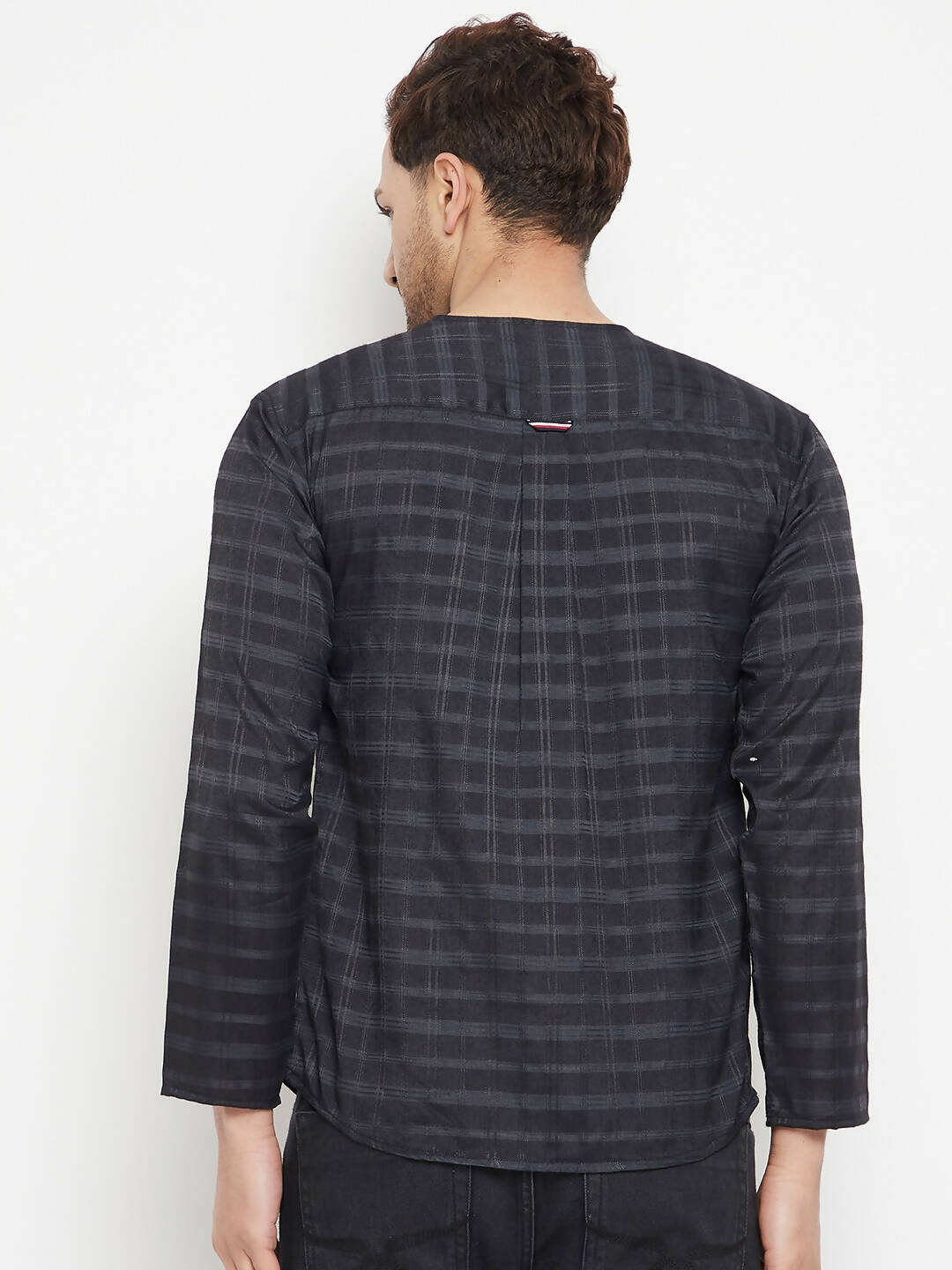 Even Apparels Black Viscose Men's Kurta With Slit Neckline - Distacart