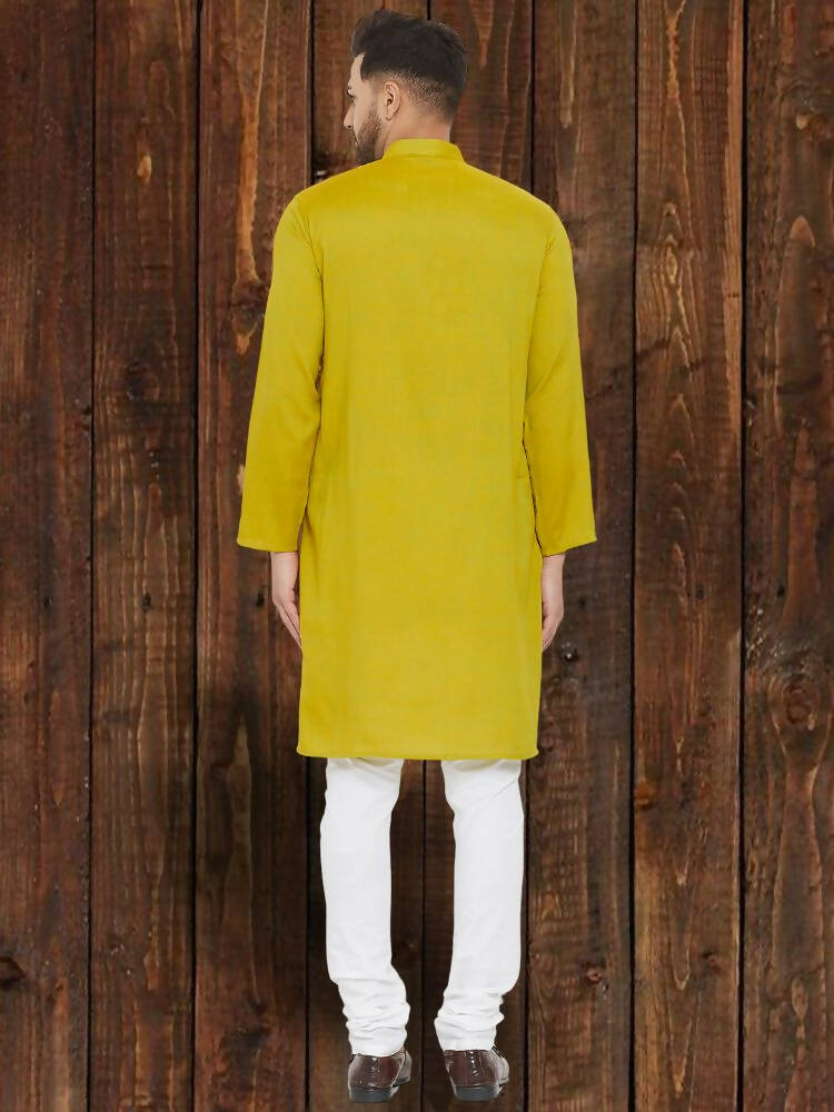 Even Apparels Yellowish Green Wedding Kurta - Green - Distacart