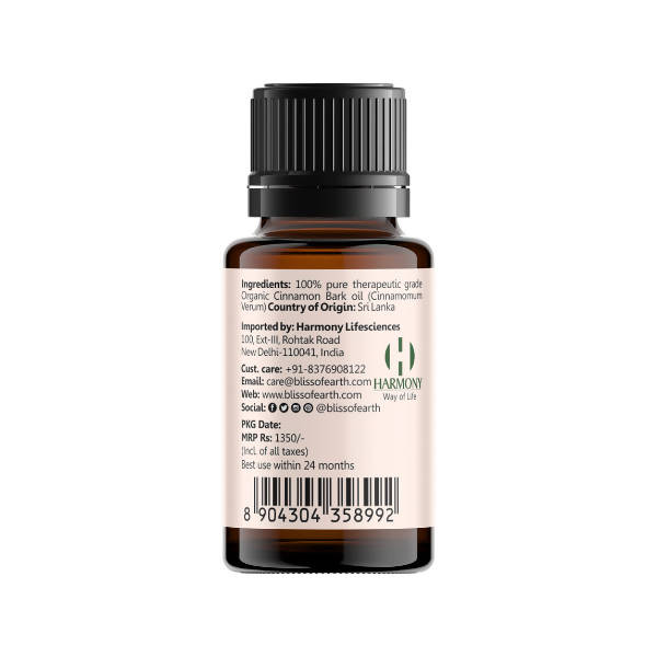 Bliss of Earth Organic Cinnamon Bark Premium Sri Lankan Essential Oil - Distacart