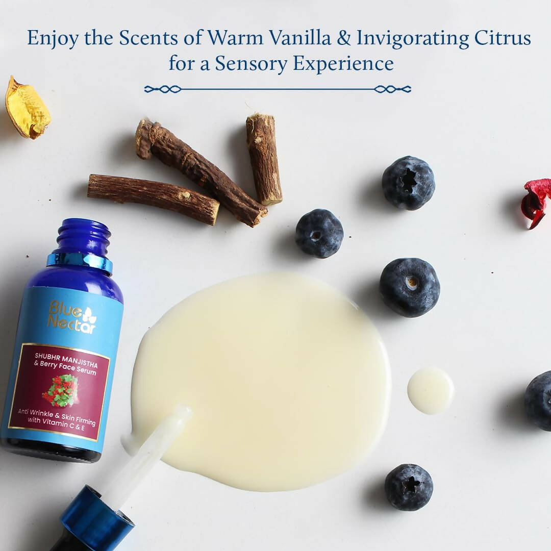 Blue Nectar Manjistha & Berry Face Serum with Vitamin C & E - Distacart