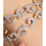 Thumbnail for Gold-Plated Alloy Intricate Work American Diamond Bangle Set - The Pari - Distacart