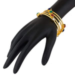 Thumbnail for Gold-Plated Alloy Multicolor Gold Plated Bangle Set - The Pari - Distacart