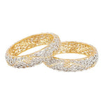 Thumbnail for Gold-Plated Alloy Delicate Work Ad Designer Bangle Set - The Pari - Distacart