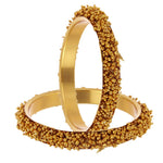 Thumbnail for Gold-Plated Alloy Golden Handmade Beaded Bangle Set - The Pari - Distacart