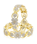Thumbnail for Gold-Plated Alloy Flower Design American Diamond Bangle Set - The Pari - Distacart