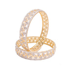 Thumbnail for Gold-Plated Alloy Designer American Diamond Bangle Set - The Pari - Distacart