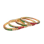 Thumbnail for Gold-Plated Alloy Multicolour Set Of 4 American Diamond Bangles - The Pari - Distacart