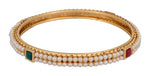 Thumbnail for Gold-Plated Alloy Pearl Studded Multi Bangle Set - The Pari - Distacart