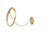 Thumbnail for Gold-Plated Alloy American Diamond Bracelet With Ring - The Pari - Distacart