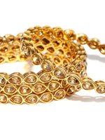 Thumbnail for Gold-Plated Alloy Golden Colour Kundan Bangle - The Pari - Distacart
