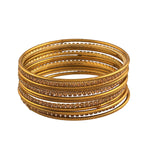Thumbnail for Gold-Plated Alloy Set Of 12 Gold Metal Bangles - The Pari - Distacart