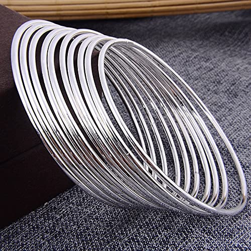 Silver-Plated Alloy Set Of 12 Silver Metal Bangles - The Pari - Distacart