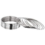 Thumbnail for Silver-Plated Alloy Set Of 12 Silver Metal Bangles - The Pari - Distacart